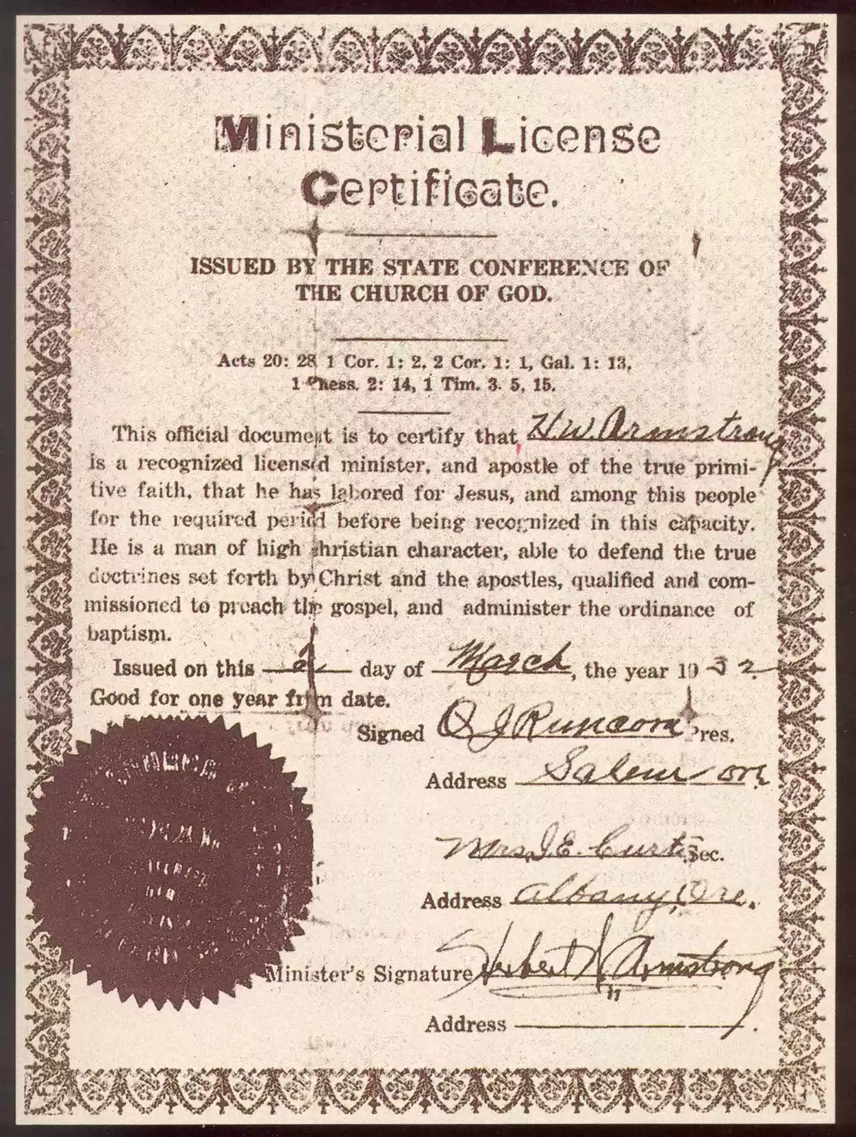 Ministerial Certificate-HWA(2nd)
